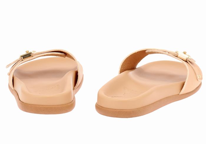 Ancient Greek Sandals Odi Donna Sandali Scorrevoli Beige | VHC9536QS