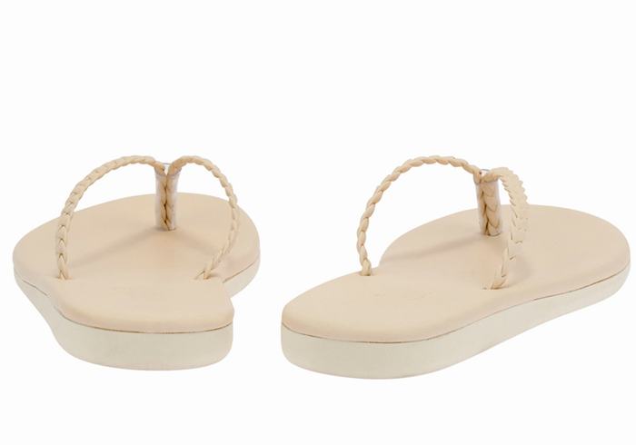 Ancient Greek Sandals Plage Flip Flop Donna Sandali Intrecciati Bianche | YPY2778CD