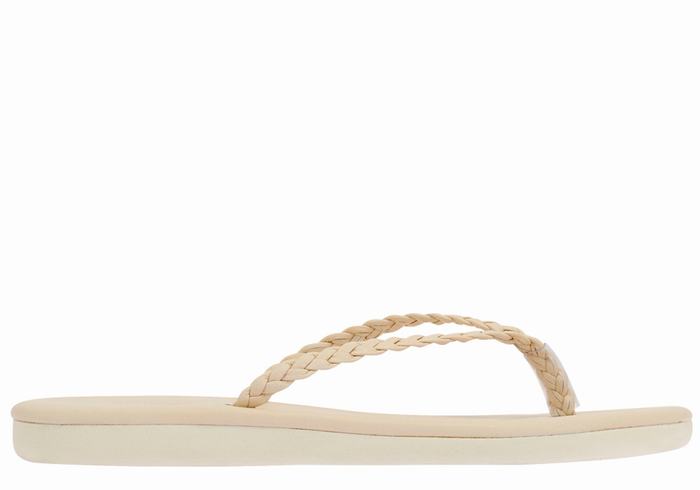 Ancient Greek Sandals Plage Flip Flop Donna Sandali Intrecciati Bianche | YPY2778CD