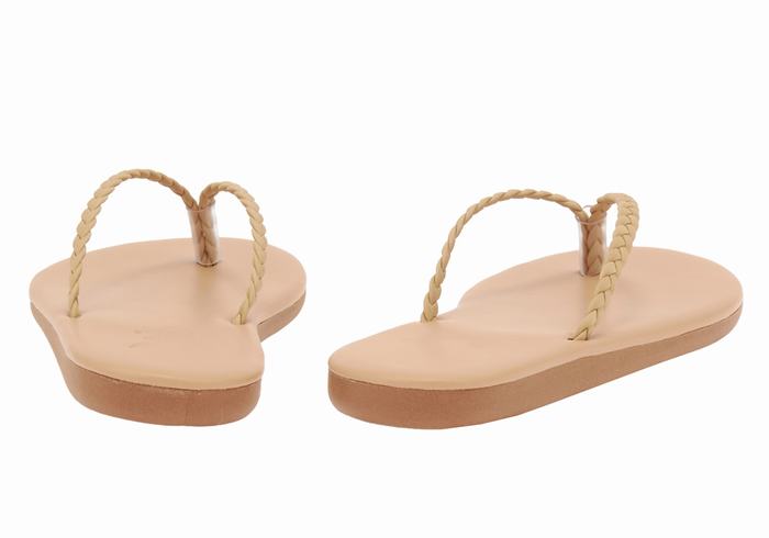 Ancient Greek Sandals Plage Flip Flop Donna Sandali Intrecciati Beige | MNH5792NX