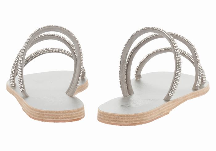 Ancient Greek Sandals Polytimi Diamante Donna Sandali Scorrevoli Argento | SKU8780TT