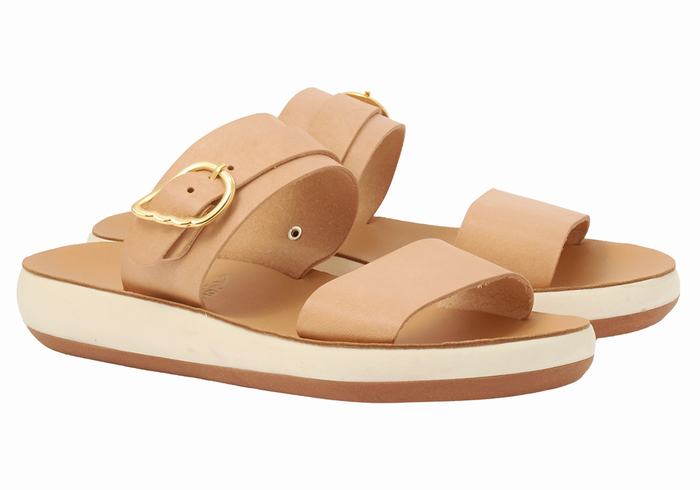 Ancient Greek Sandals Preveza Comfort Donna Sandali Scorrevoli Beige | BXN6093QR