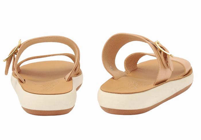 Ancient Greek Sandals Preveza Comfort Donna Sandali Scorrevoli Beige | BXN6093QR