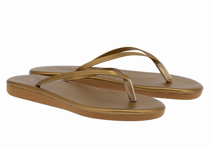 Ancient Greek Sandals Saionara Donna Infradito Oro Marroni | DJF1283XQ