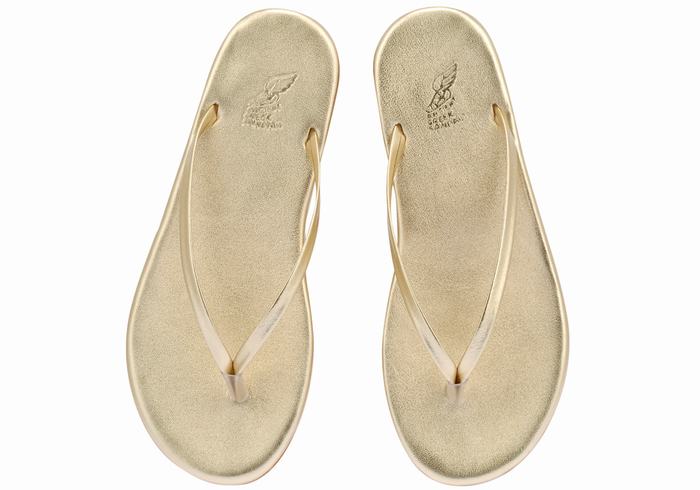 Ancient Greek Sandals Saionara Donna Infradito Oro Bianche | IFD1526WI