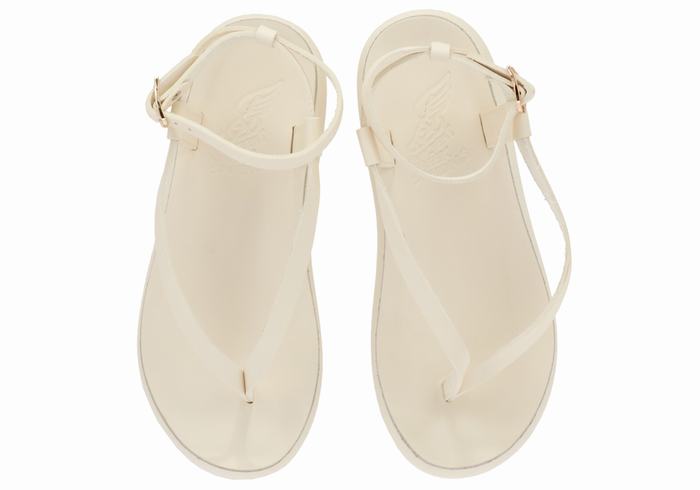 Ancient Greek Sandals Salomi Comfort Donna Sandali Con Cinturino Bianche | RYE6965GX