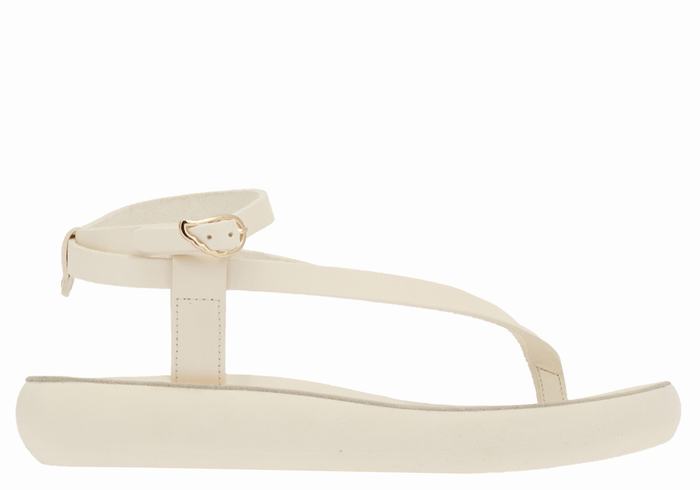 Ancient Greek Sandals Salomi Comfort Donna Sandali Con Cinturino Bianche | RYE6965GX