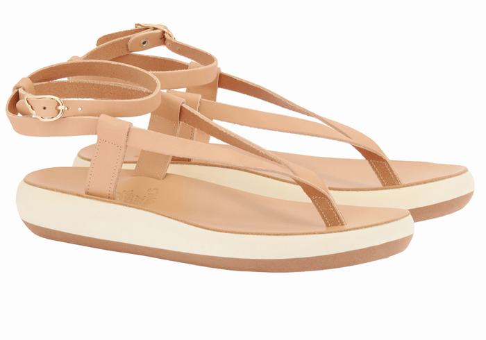 Ancient Greek Sandals Salomi Comfort Donna Sandali Con Cinturino Beige | CLW4758MU