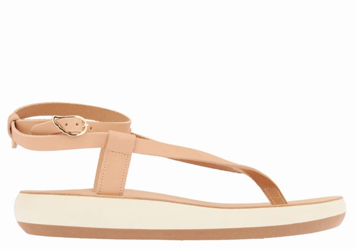 Ancient Greek Sandals Salomi Comfort Donna Sandali Con Cinturino Beige | CLW4758MU