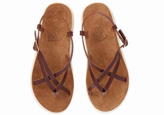 Ancient Greek Sandals Semele Comfort Donna Sandali Con Cinturino Sul Retro Caffè | FUN10066LX