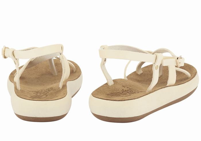 Ancient Greek Sandals Semele Comfort Donna Sandali Con Cinturino Sul Retro Bianche | LWJ4169IA