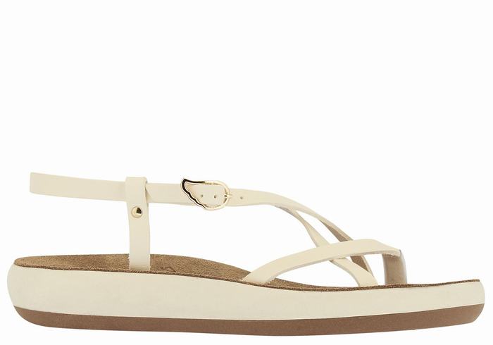 Ancient Greek Sandals Semele Comfort Donna Sandali Con Cinturino Sul Retro Bianche | LWJ4169IA