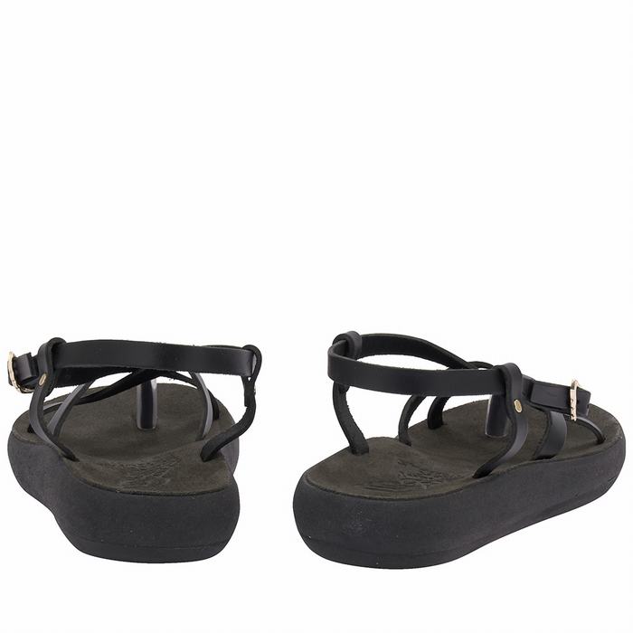 Ancient Greek Sandals Semele Comfort Donna Sandali Con Cinturino Sul Retro Nere | KXZ245JM