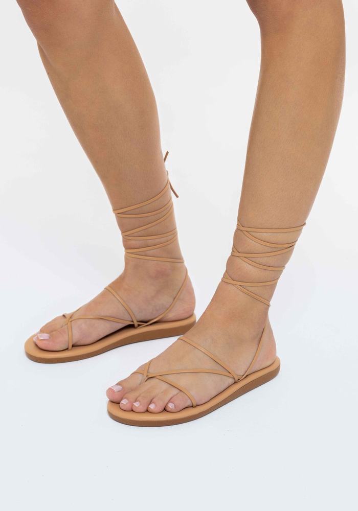 Ancient Greek Sandals String Donna Sandali Da Gladiatore Beige | YMH373JH