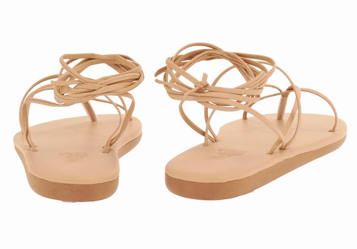 Ancient Greek Sandals String Donna Sandali Da Gladiatore Beige | UEB9349MF