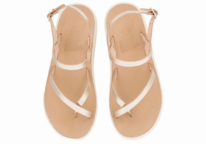 Ancient Greek Sandals Tereza Comfort Donna Sandali Con Cinturino Sul Retro Oro Bianche | QEY8350YL