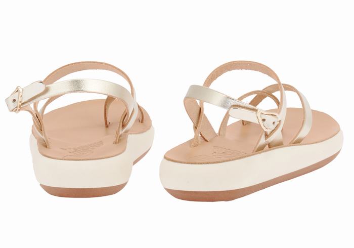 Ancient Greek Sandals Tereza Comfort Donna Sandali Con Cinturino Sul Retro Oro Bianche | QEY8350YL