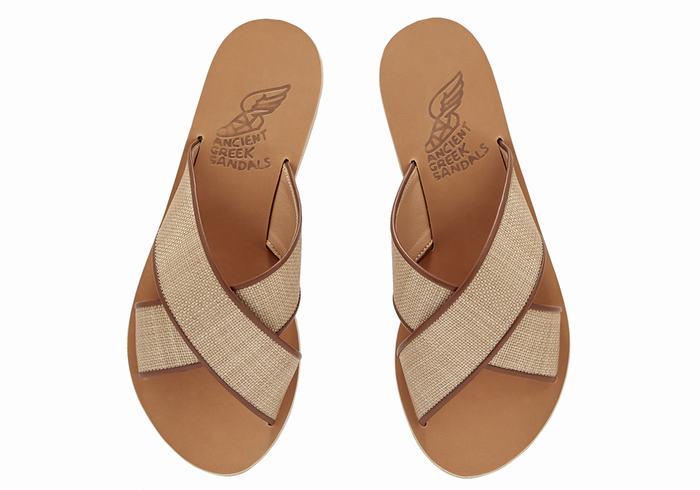 Ancient Greek Sandals Thais Donna Sandali Scorrevoli Beige Marroni | ZRZ5438ME