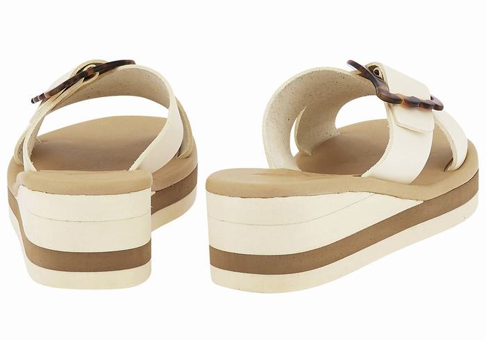 Ancient Greek Sandals Thais Rainbow Donna Sandali Zeppa Bianche Beige | HLA4614JD