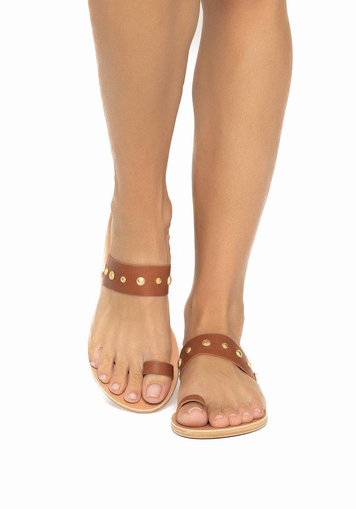 Ancient Greek Sandals Thalia Bee Donna Sandali Con Puntale Marroni Scuro | CTH9343ZL