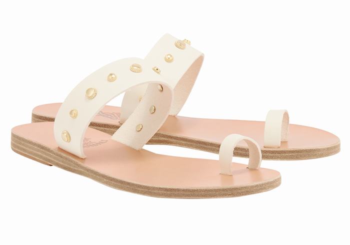 Ancient Greek Sandals Thalia Bee Donna Sandali Con Puntale Bianche | HMI4975DQ