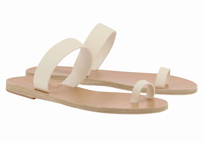 Ancient Greek Sandals Thalia Leather Donna Sandali Con Puntale Bianche | XPA3450WK