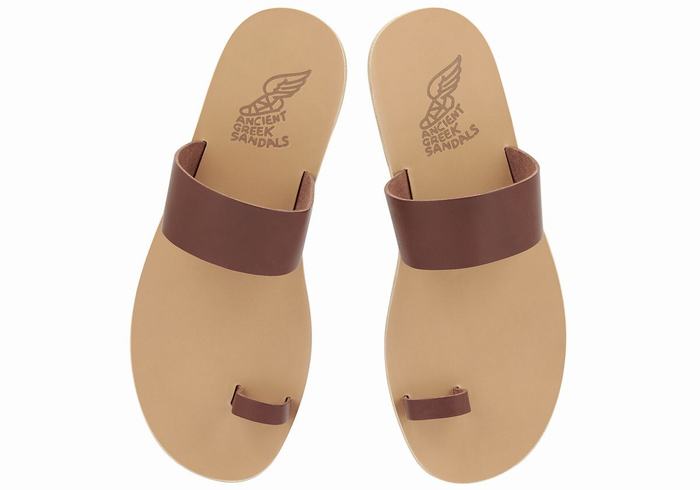 Ancient Greek Sandals Thalos Uomo Sandali Con Puntale Caffè | IVF1335FG